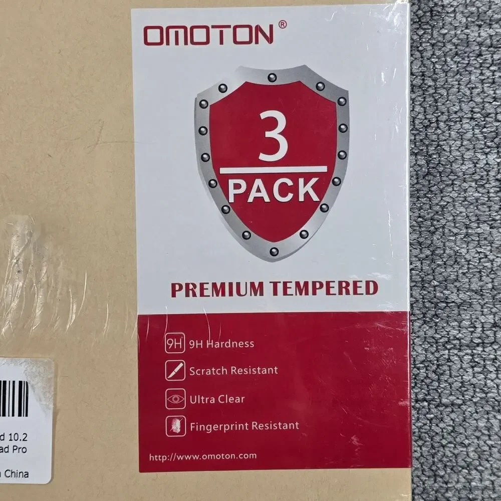 OMOTON 3‑PACK TEMPERED GLASS SCREEN PROTECTORS – IPAD 10.2 / AIR 3 / PRO 10.5